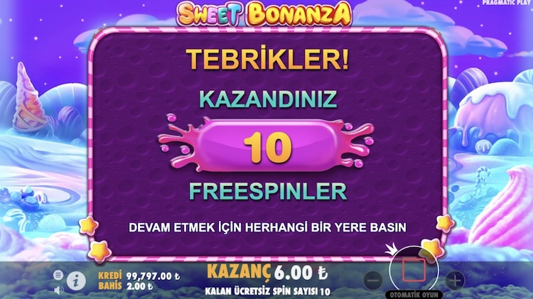 sweet bonanza free spin